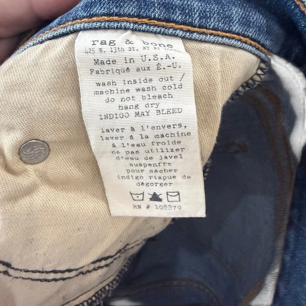 Rag &‎ Bone JEAN Skinny Distressed Plaid Patch Jeans W1502K520 Sloane PLD 27